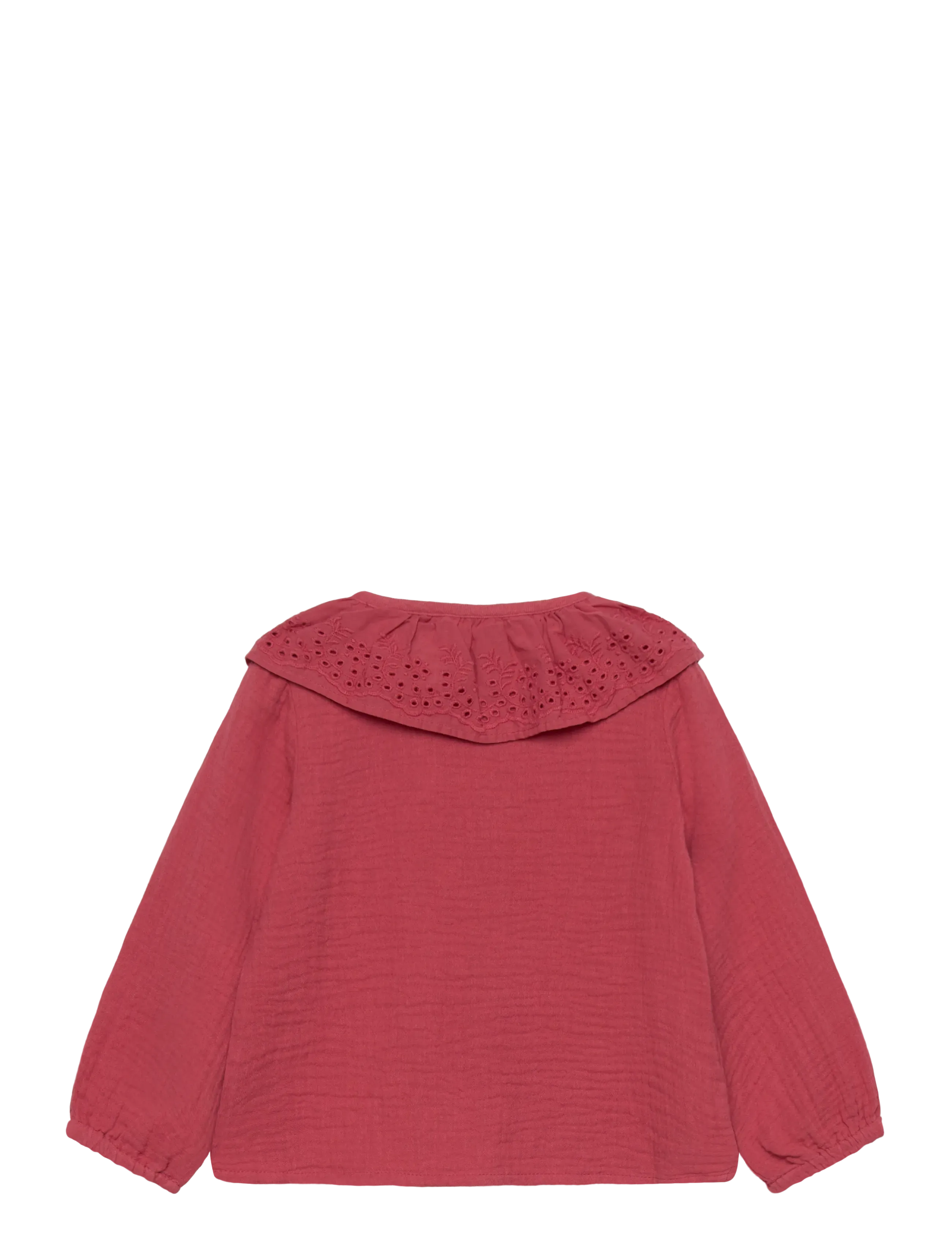 Mango - Bambula embroidered blouse - dark red - 2