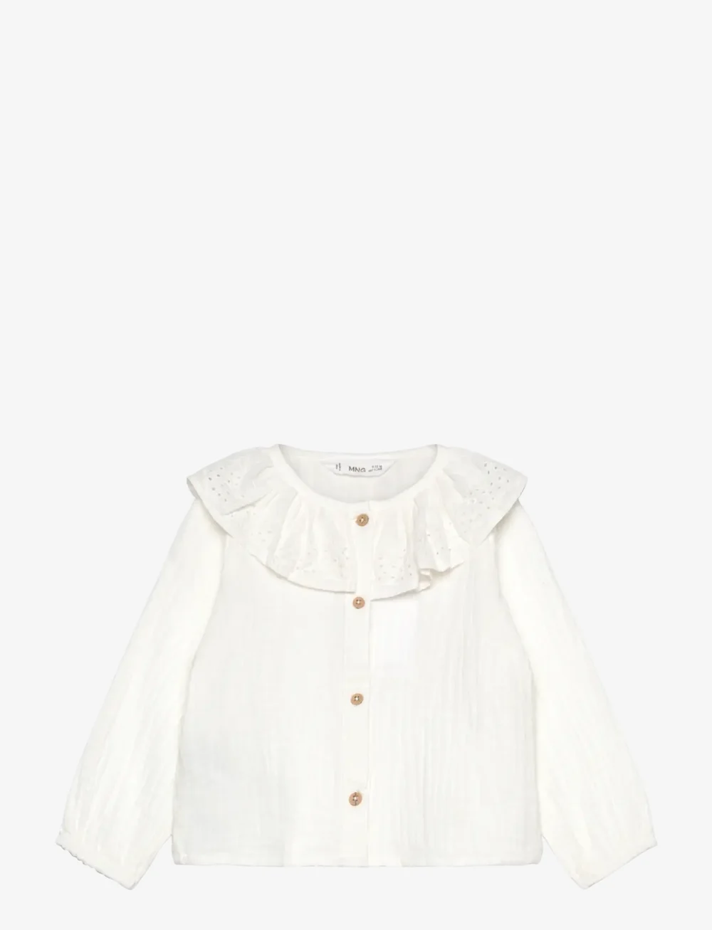 Mango - Bambula embroidered blouse - blusen & tuniken - white - 1