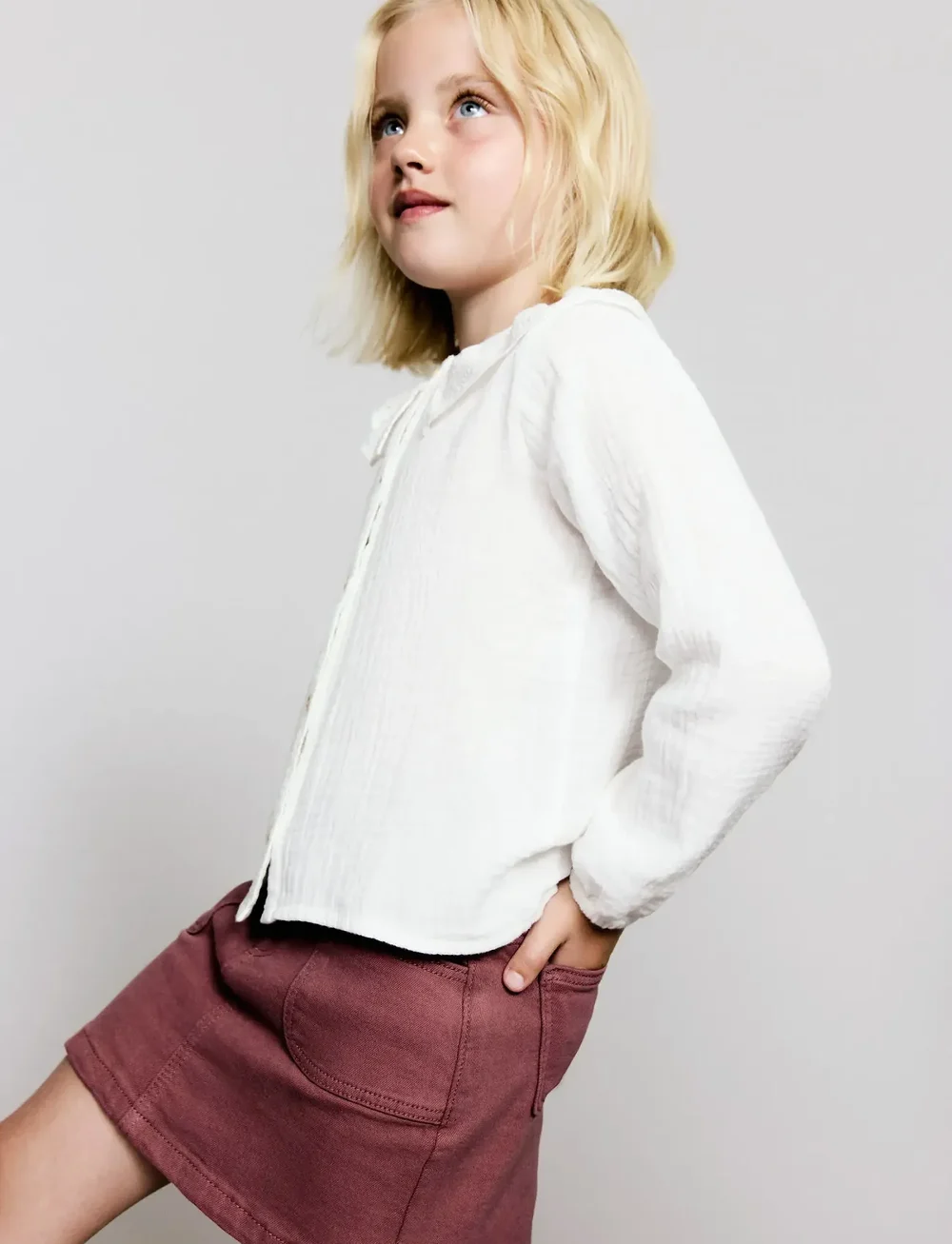 Mango - Bambula embroidered blouse - blusen & tuniken - white - 0