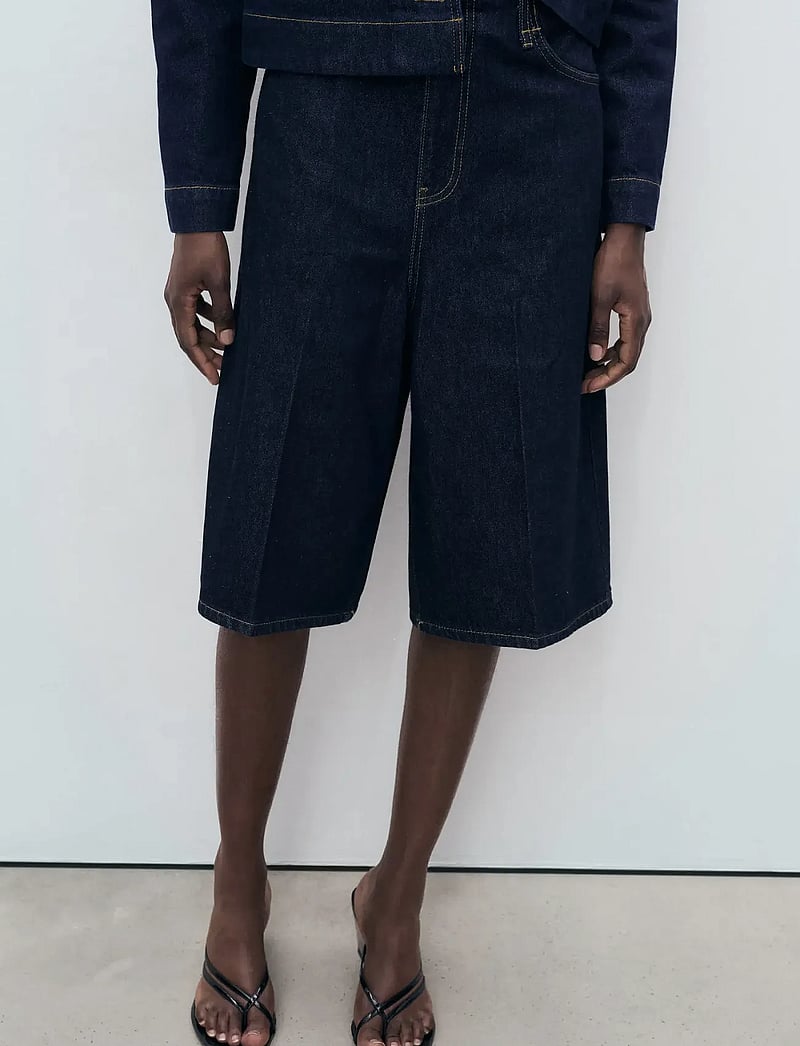 Mango - Mid-rise denim bermuda jorts - bermudashorts - open blue - 0