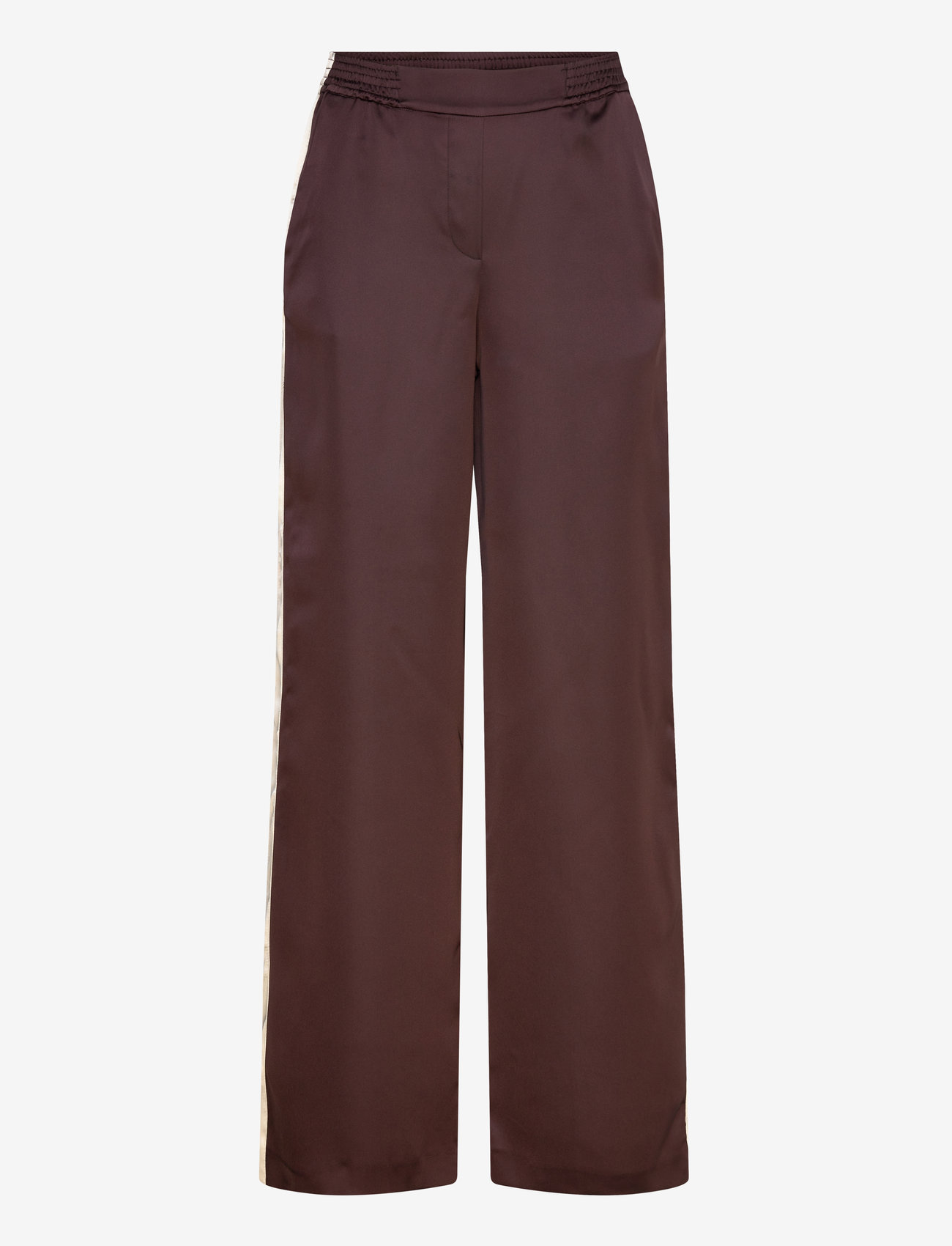 Mango - Satin trousers with contrasting stripe - bukser med lige ben - dark purple - 0