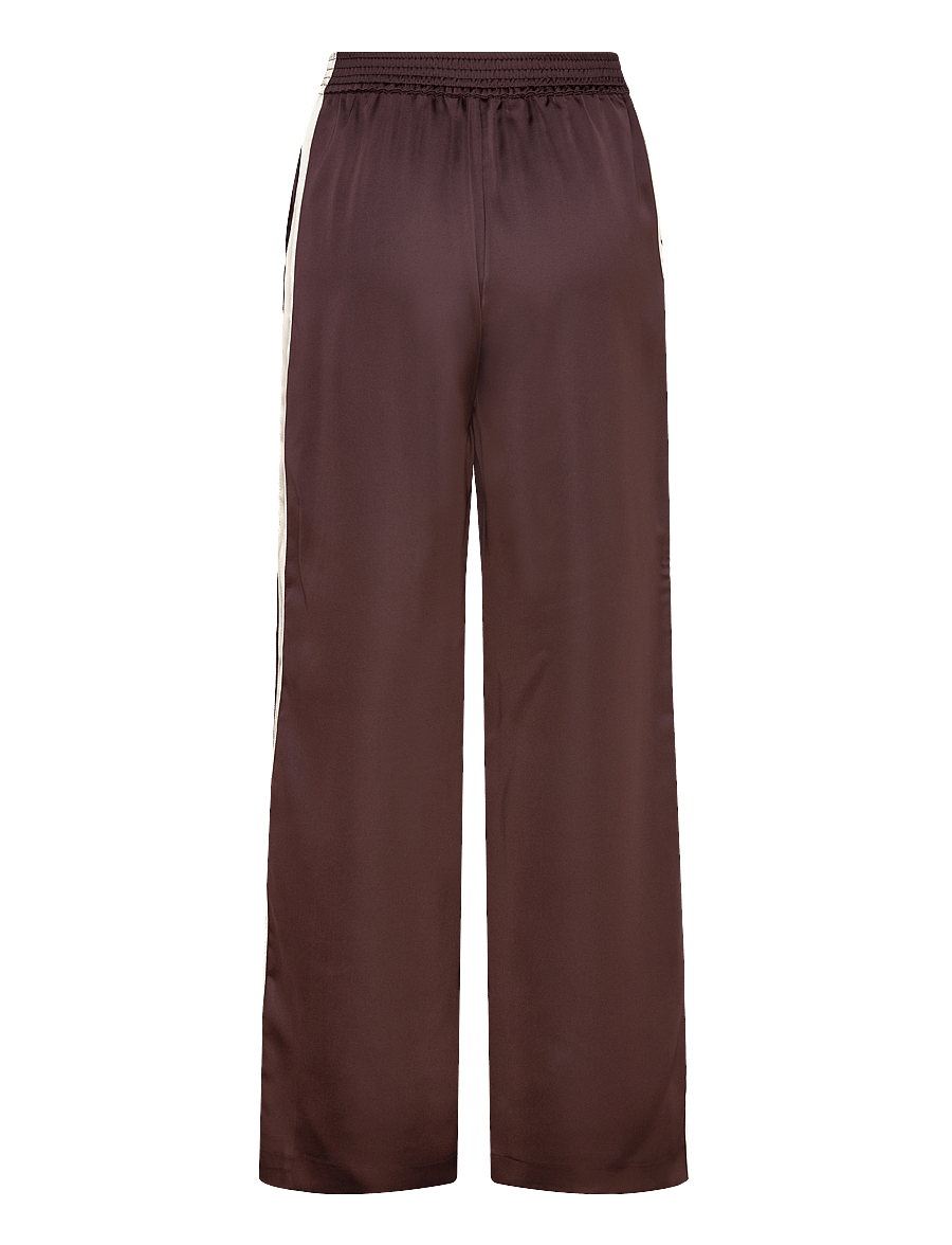 Mango - Satin trousers with contrasting stripe - raka byxor - dark purple - 2