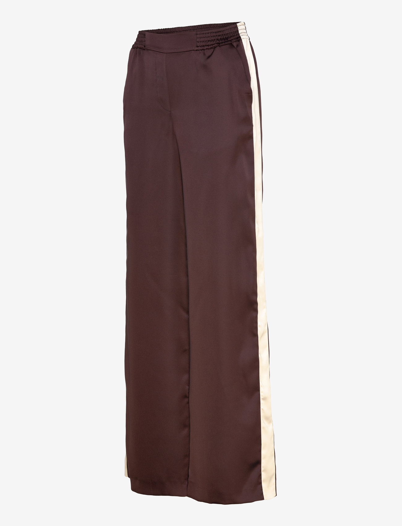Mango - Satin trousers with contrasting stripe - bukser med lige ben - dark purple - 2