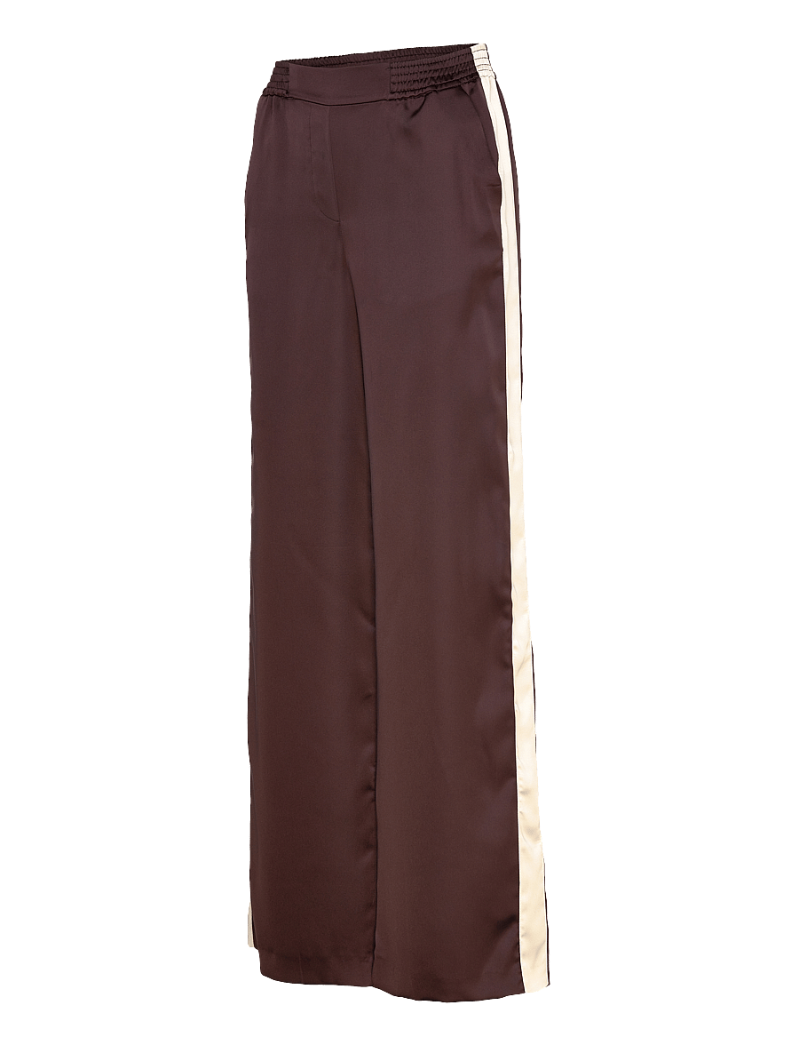 Mango - Satin trousers with contrasting stripe - raka byxor - dark purple - 3