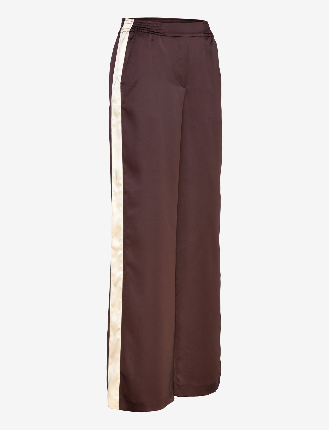 Mango - Satin trousers with contrasting stripe - bukser med lige ben - dark purple - 3