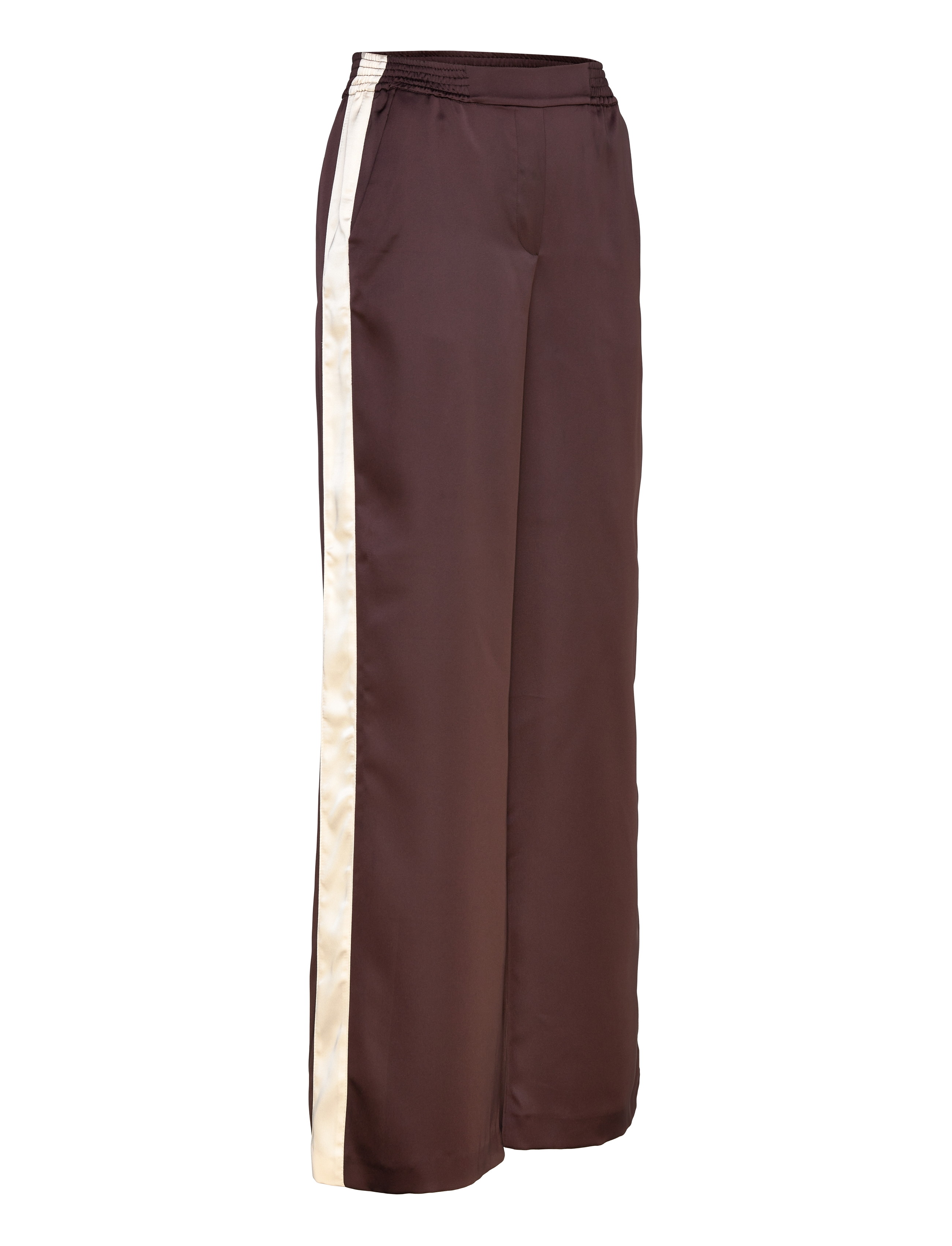 Mango - Satin trousers with contrasting stripe - sirge säärega püksid - dark purple - 4