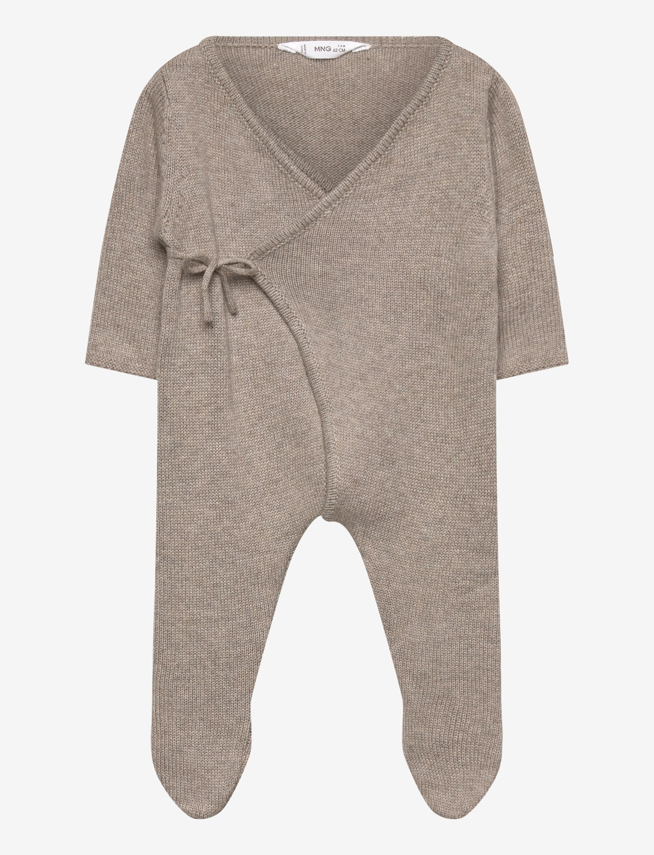 Mango - Jumpsuit with cross-over stitch - medium brown - 0