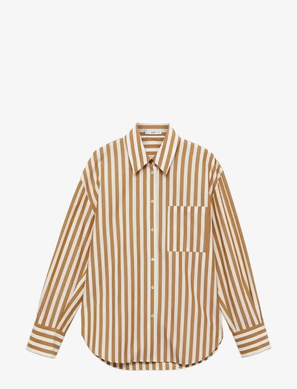 Mango - Oversize striped shirt - langærmede skjorter - natural white - 1
