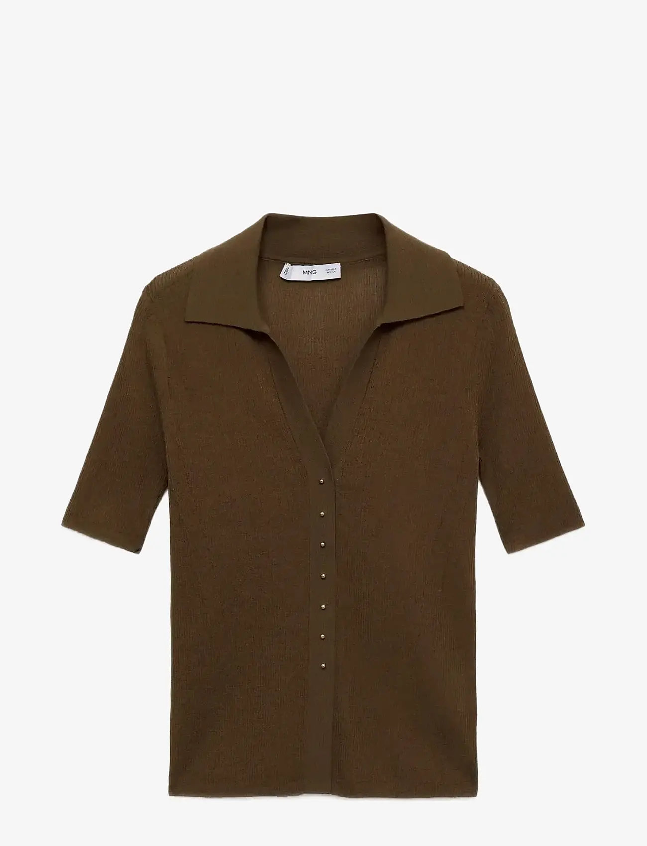 Mango - Ribbed polo-neck sweater - lowest prices - dark brown - 0