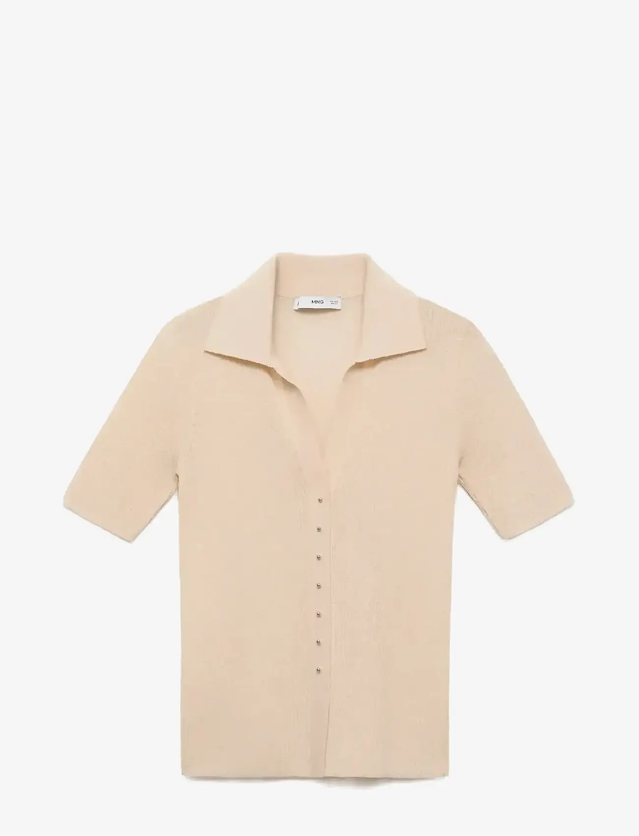 Mango - Ribbed polo-neck sweater - lowest prices - light beige - 1