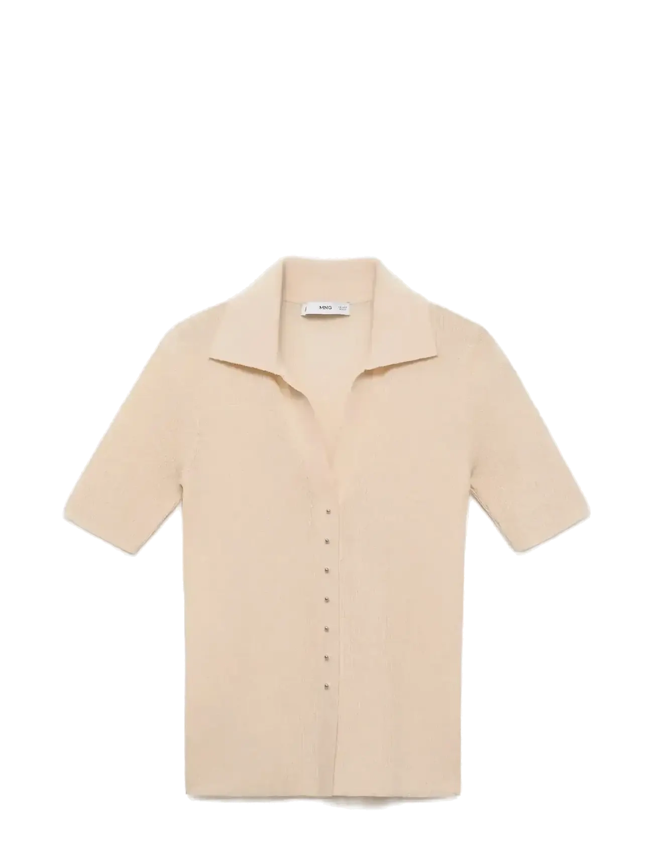 Mango Ribbed polo-neck sweater - T-särgid ja alussärgid - LIGHT BEIGE / beige