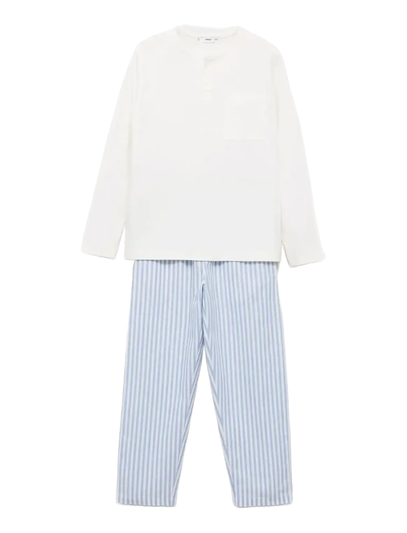 Mango Striped Long Pyjamas, Børn, Stribet Lang Pyjamas, Blå, Str: 5-6