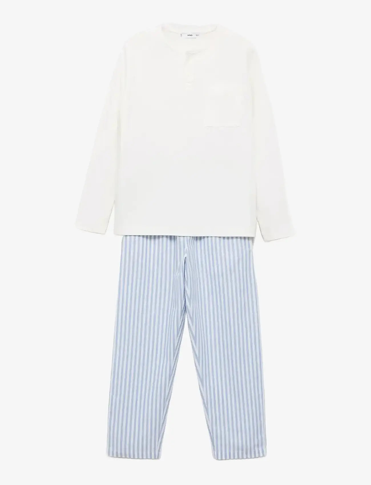 Mango - Striped long pyjamas - sets - lt-pastel blue - 0