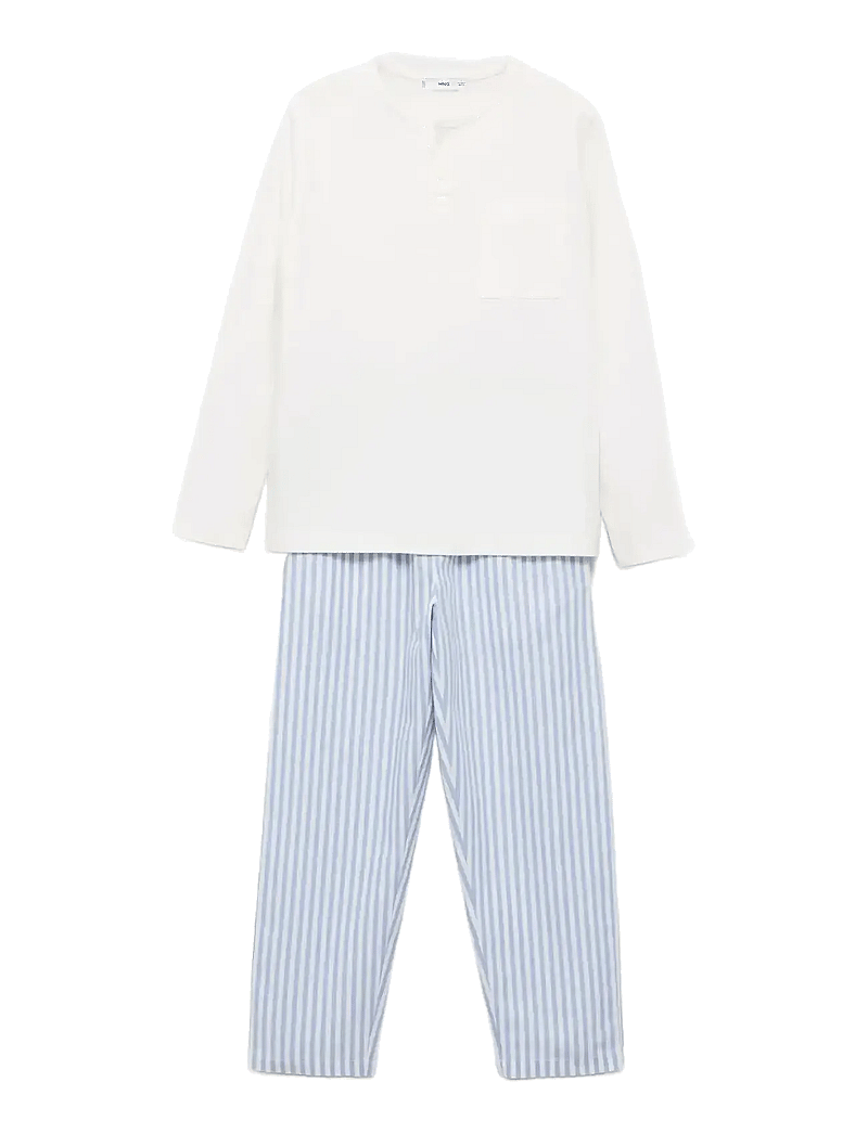 Mango - Striped long pyjamas - pyjama-sets - lt-pastel blue - 0