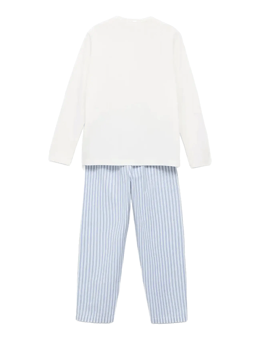 Mango - Striped long pyjamas - pyjamassæt - lt-pastel blue - 1