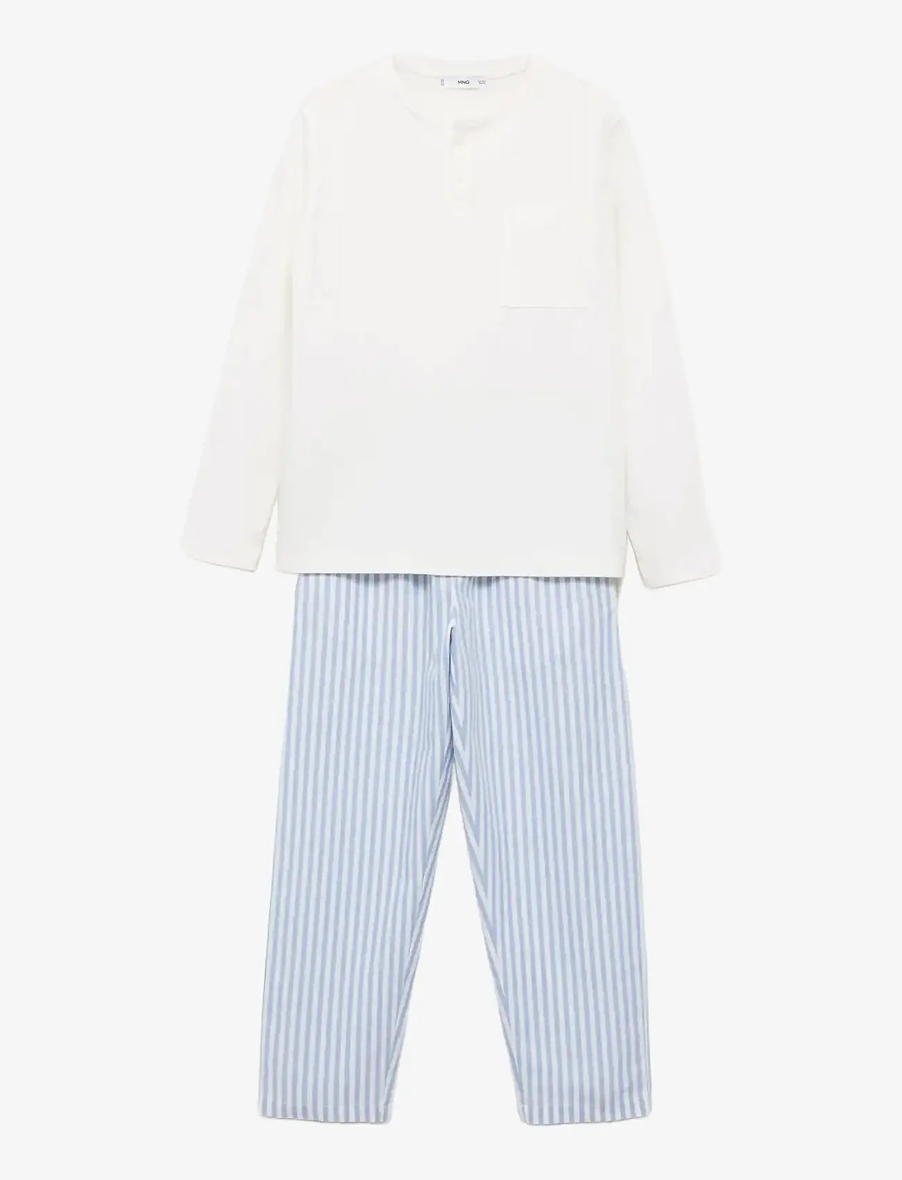 Mango - Striped long pyjamas - pyjamassæt - lt-pastel blue - 0