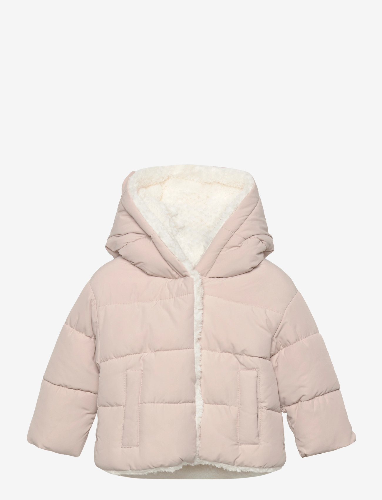 Mango - Padded anorak with fur-effect interior - jacken & mäntel - light beige - 0