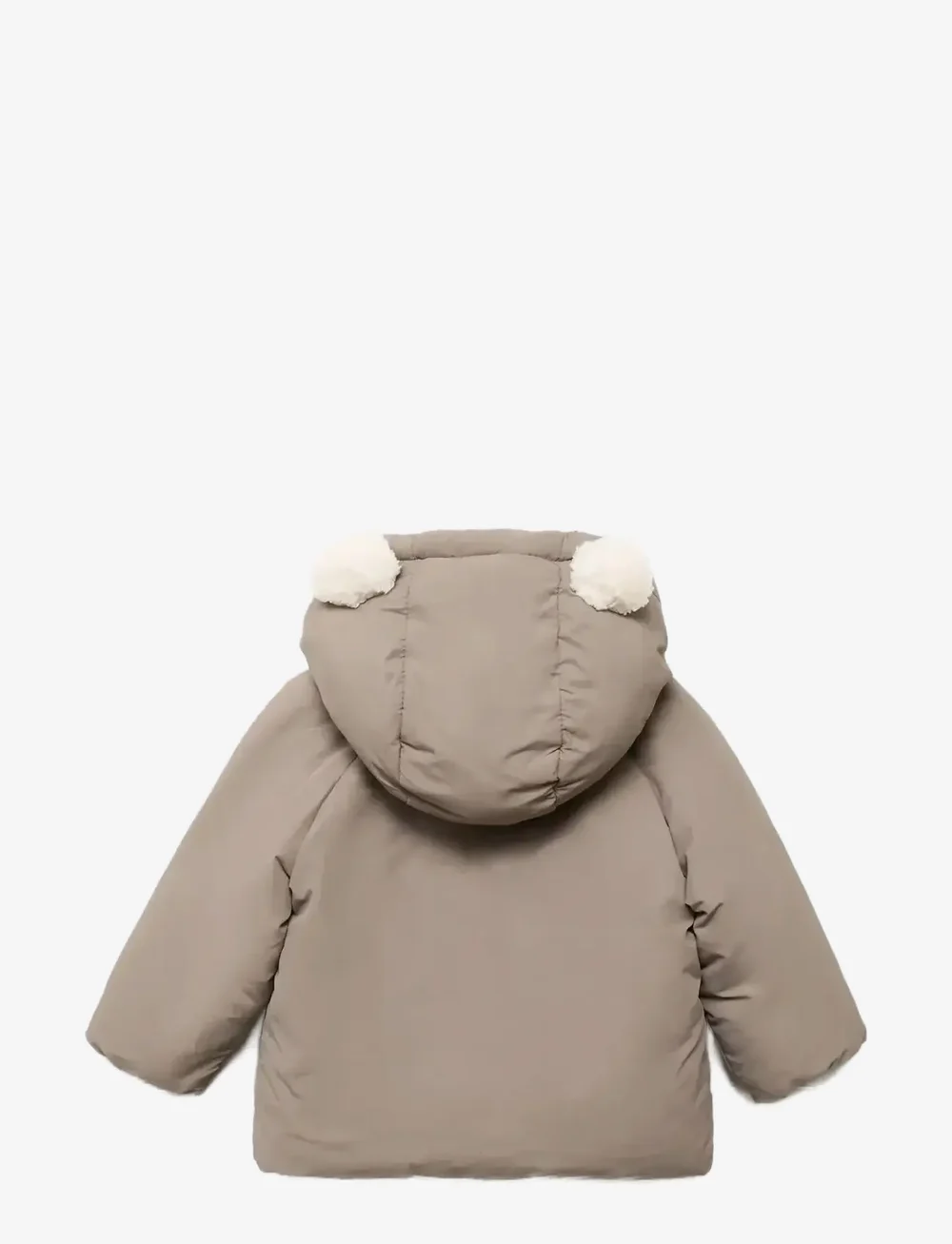 Mango - Padded anorak with fur-effect interior - anoraks - light beige - 1