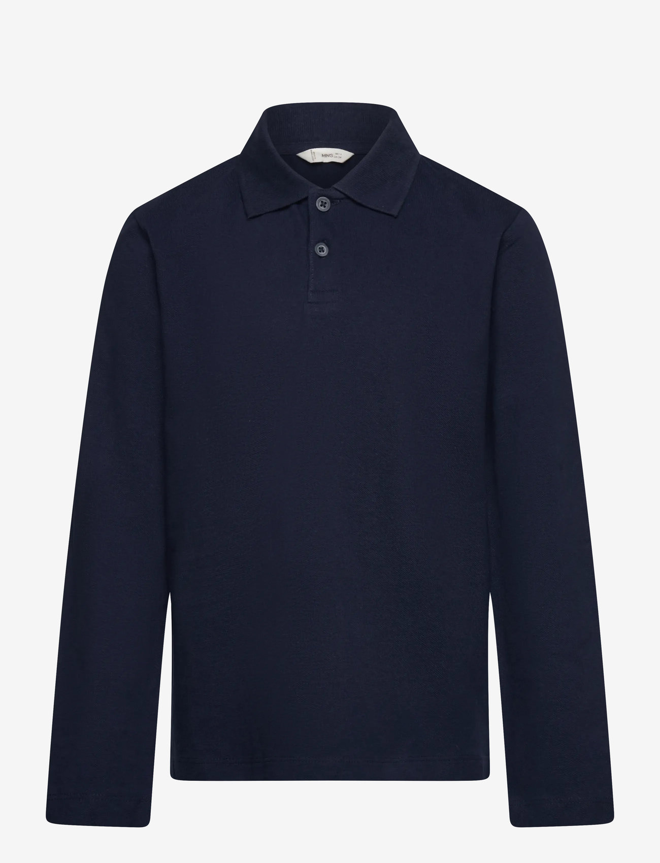 Mango - Buttoned knitted polo shirt - navy - 0