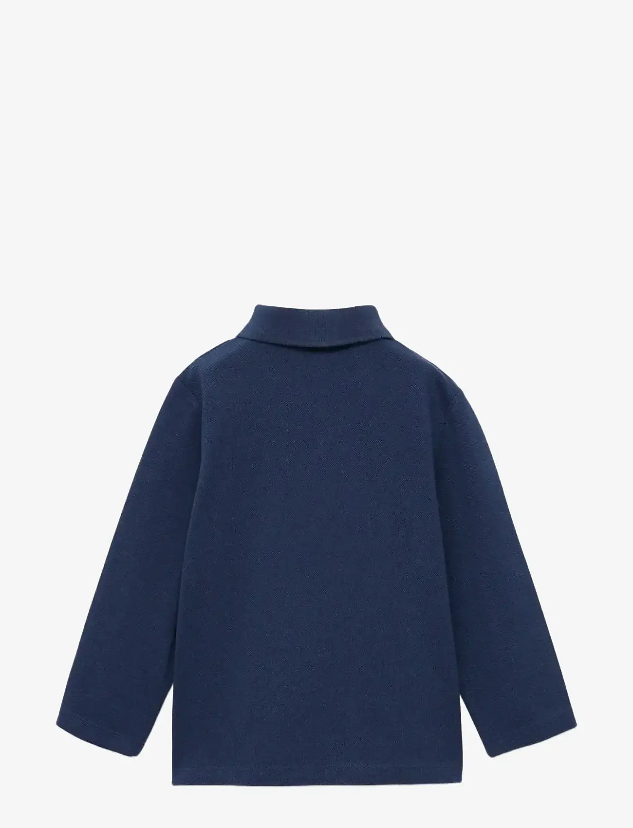 Mango - Cotton basic polo shirt - navy - 1