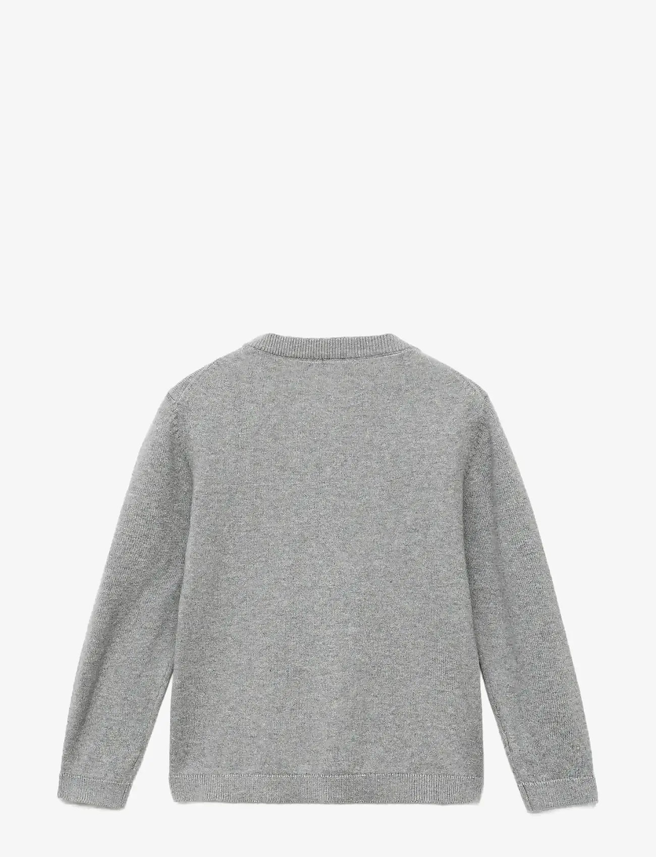 Mango - Knitted sweater with ribbed details - efterårstøj - medium grey - 1