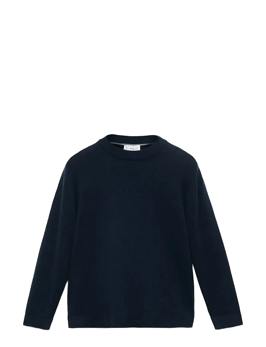 Mango - Knitted sweater with ribbed details - gensere - navy - 1