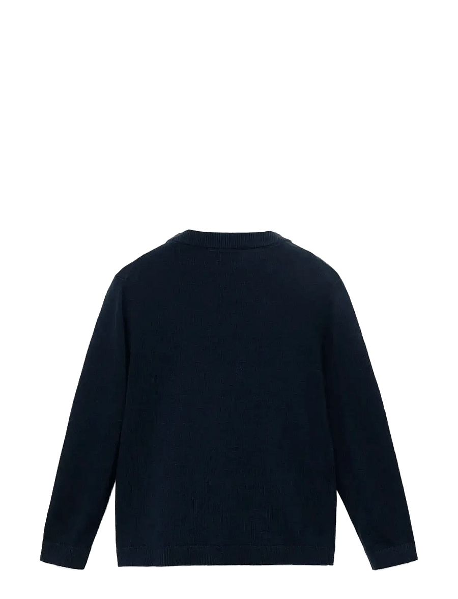 Mango - Knitted sweater with ribbed details - gensere - navy - 2