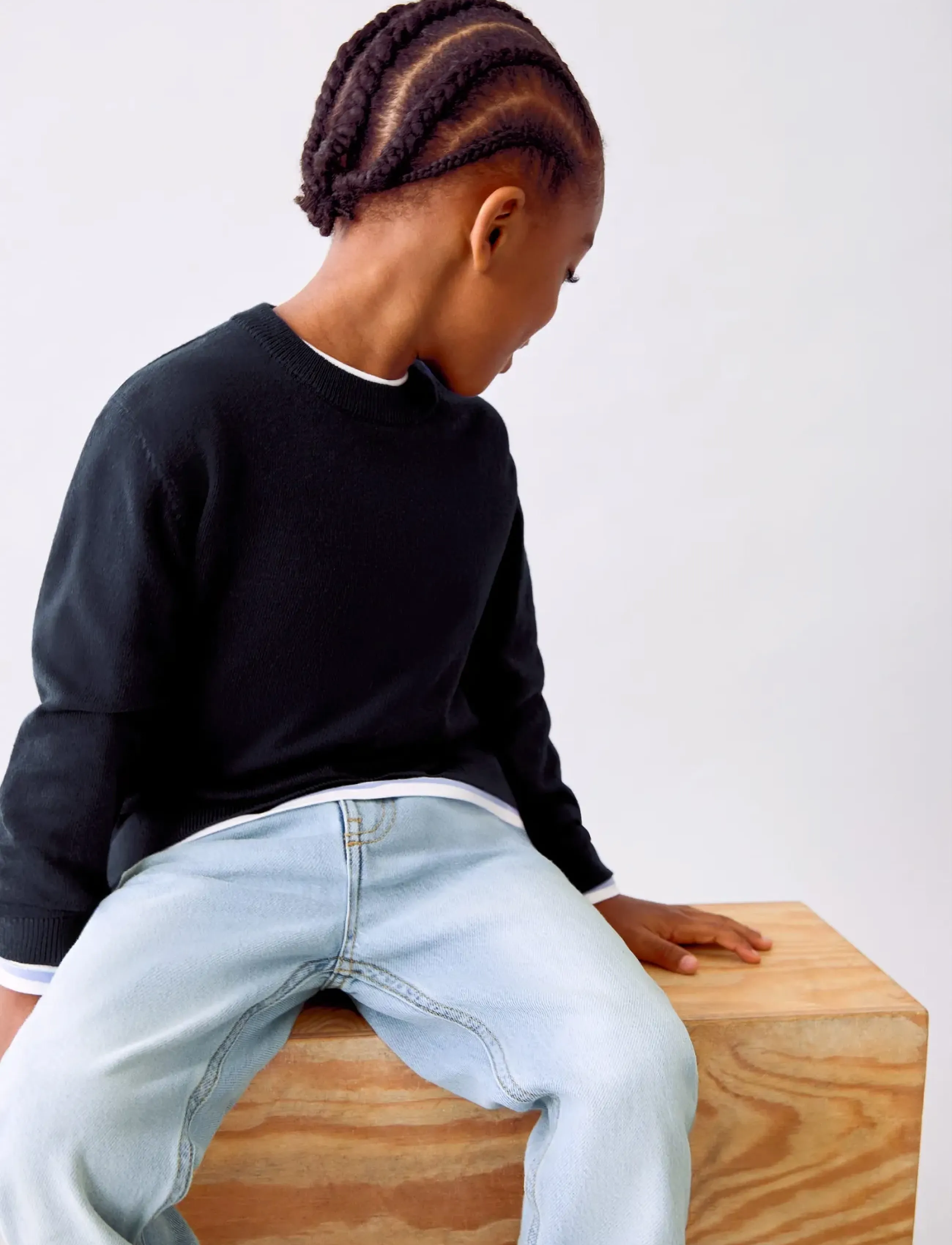 Mango Knitted sweater with ribbed details - Mango - NAVY / navy