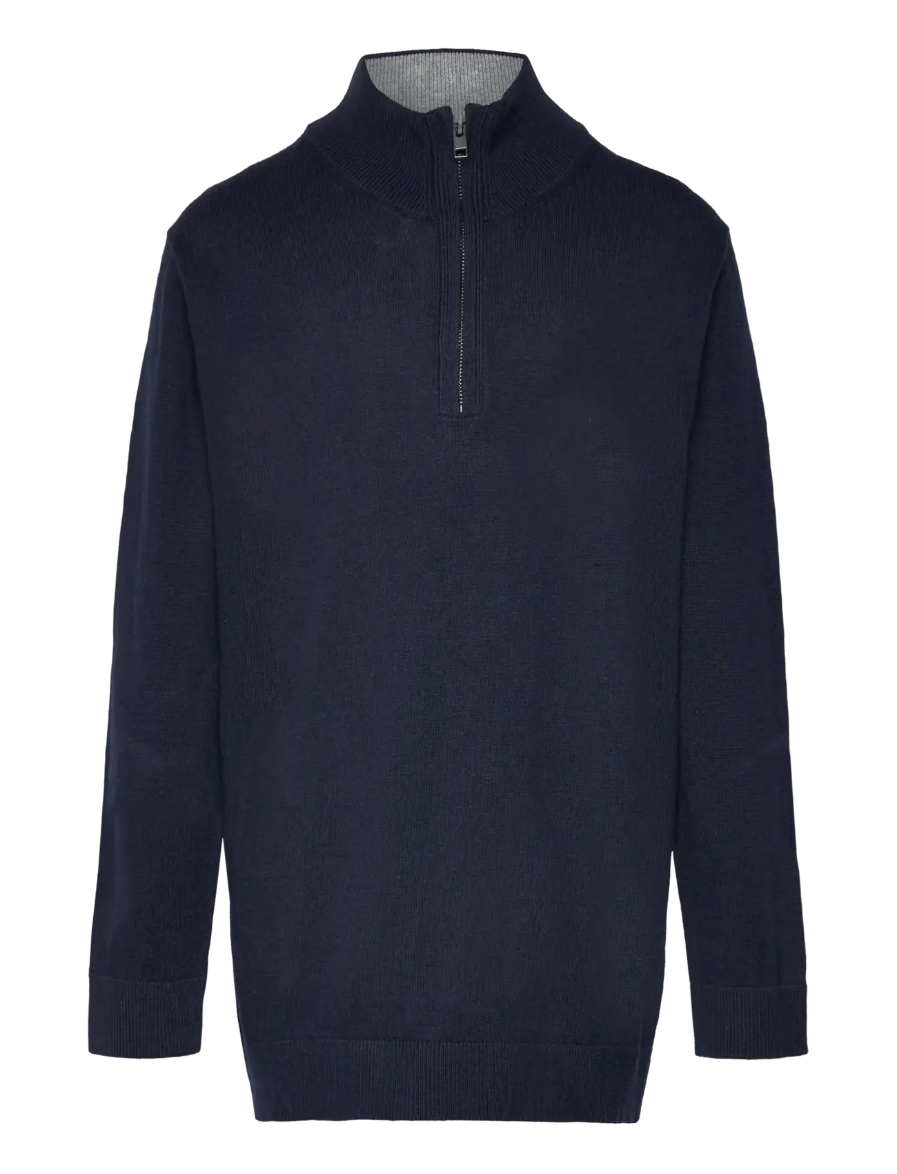 MANGO Zip Neck Jumper Navy - 9-10 - Kinder