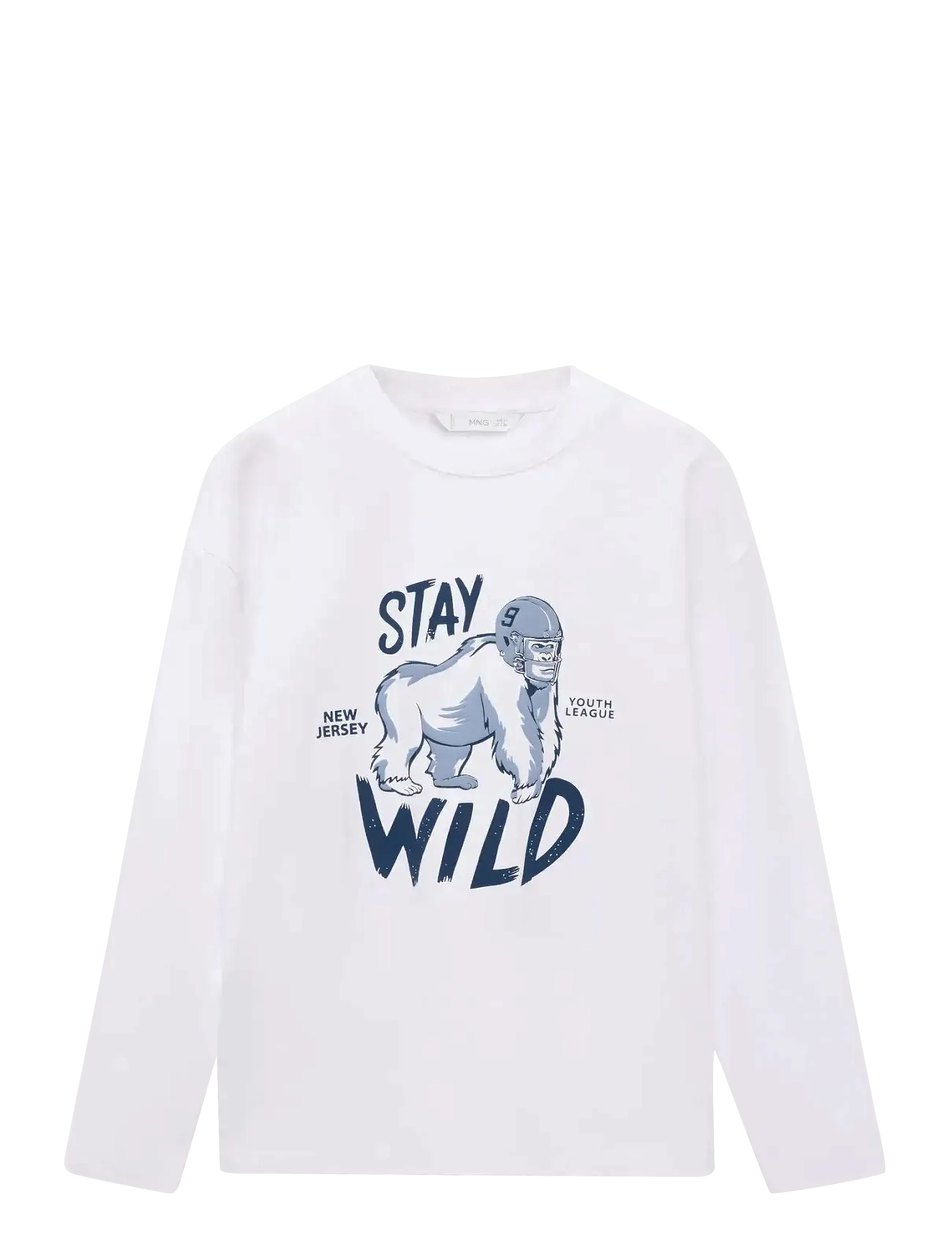 Mango Short-Sleeved Printed T-Shirt, 5-6, White, T-Shirts > Langærmede T-shirts, Børn