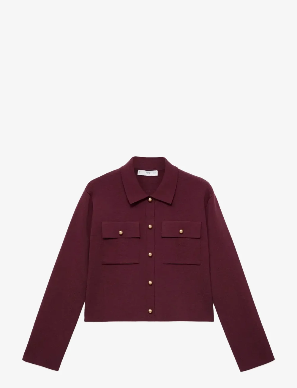 Mango - Pocket knit jacket - korta kavajer - dark red - 1