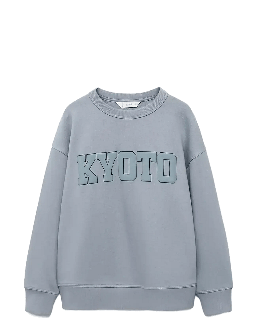Mango - Oversized cotton sweatshirt - sweatshirts - medium blue - 1