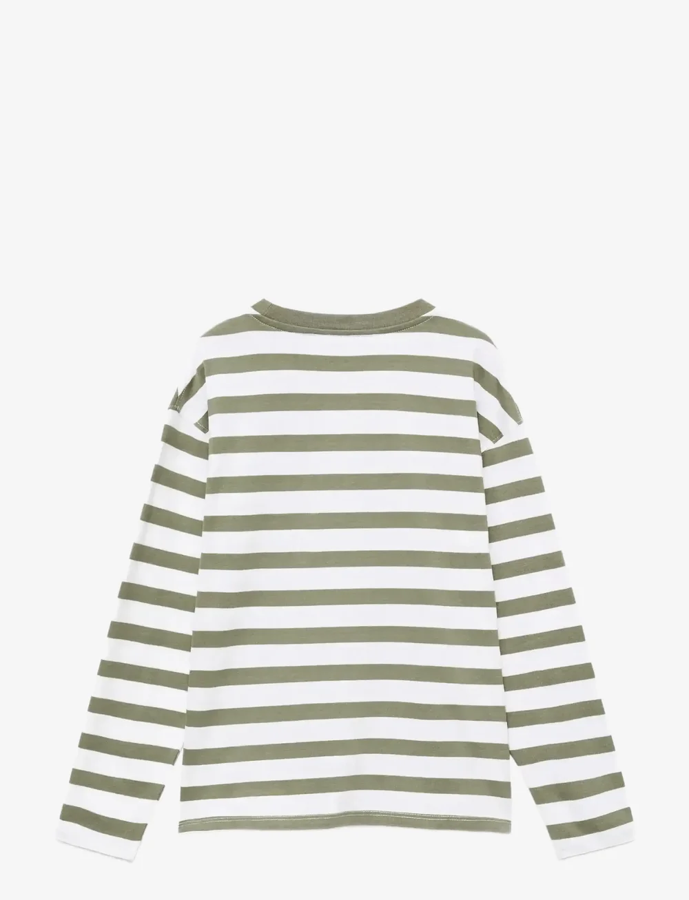 Mango - Chest-pocket striped T-shirt - långärmade t-shirts - green - 1