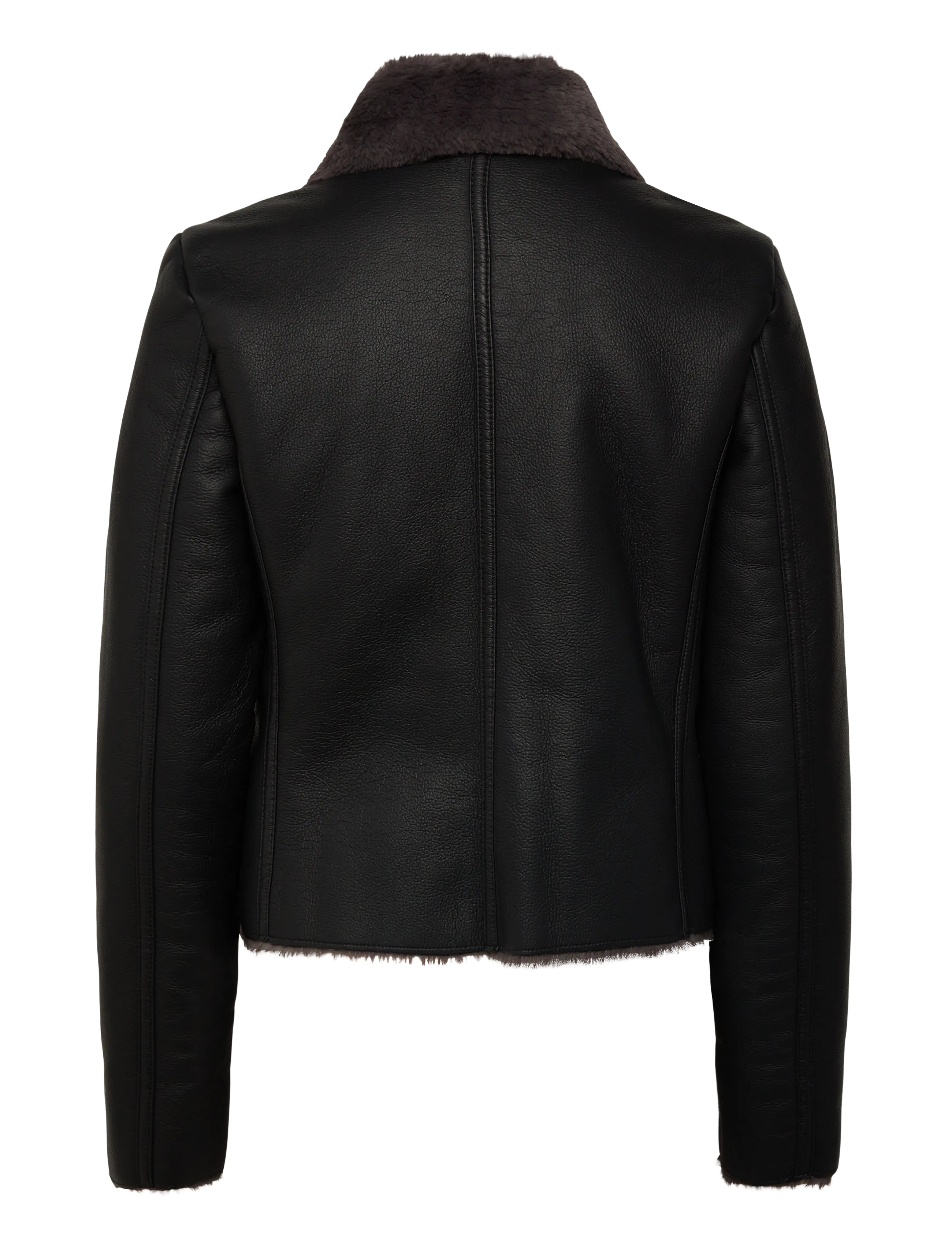 Mango - Faux-fur biker jacket - frühlingsjacken - black - 2