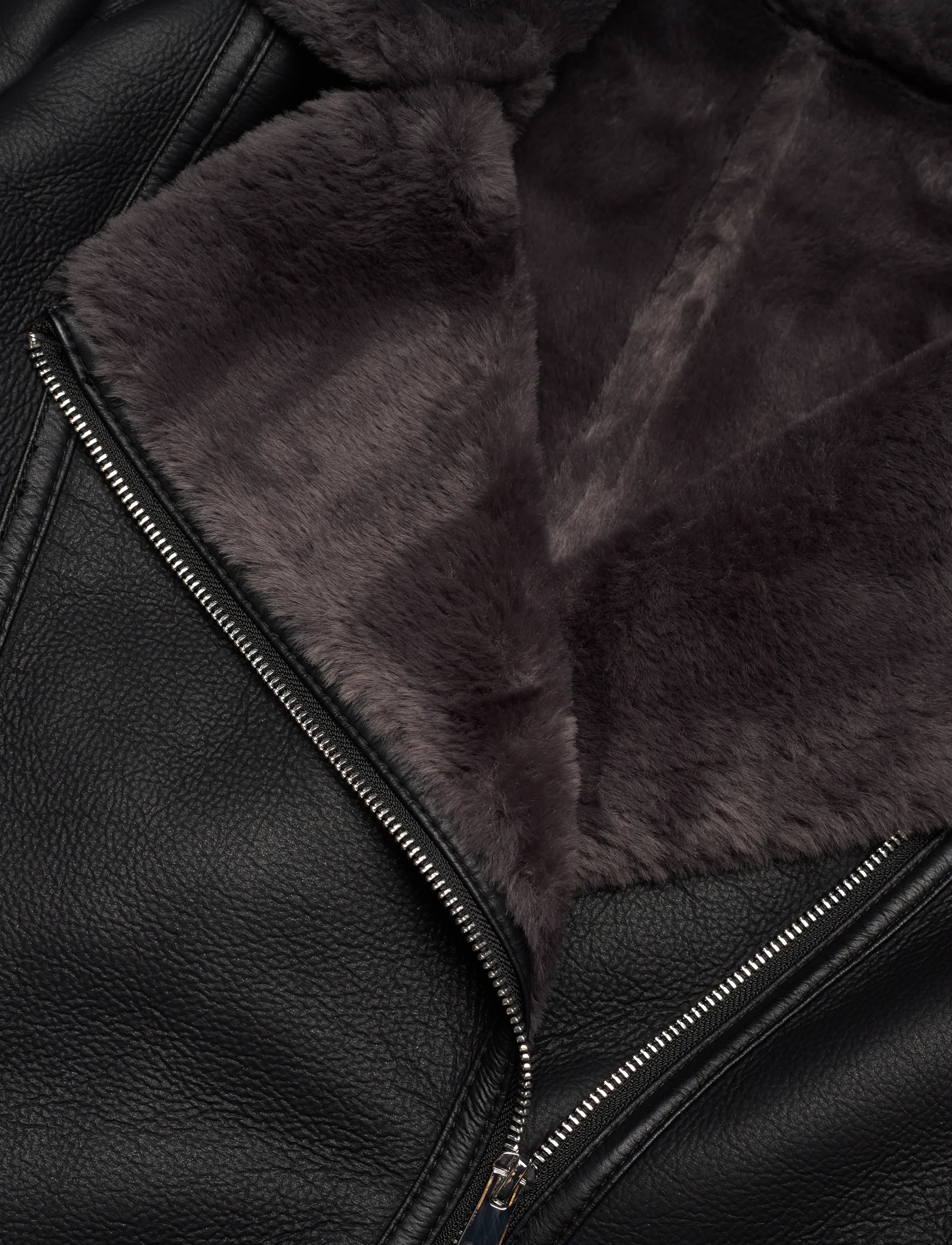 Mango - Faux-fur biker jacket - frühlingsjacken - black - 5