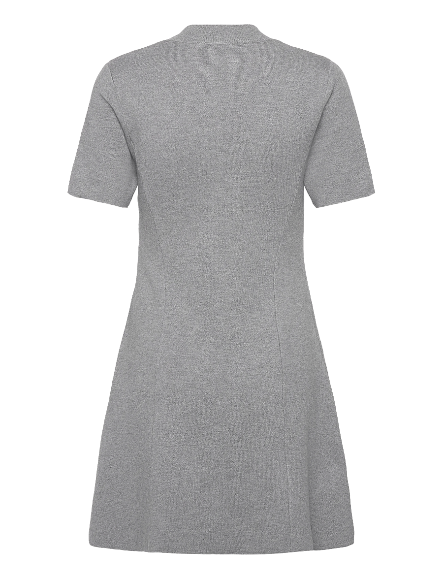 Mango - Fine-knit flared dress - stickade klänningar - medium grey - 2
