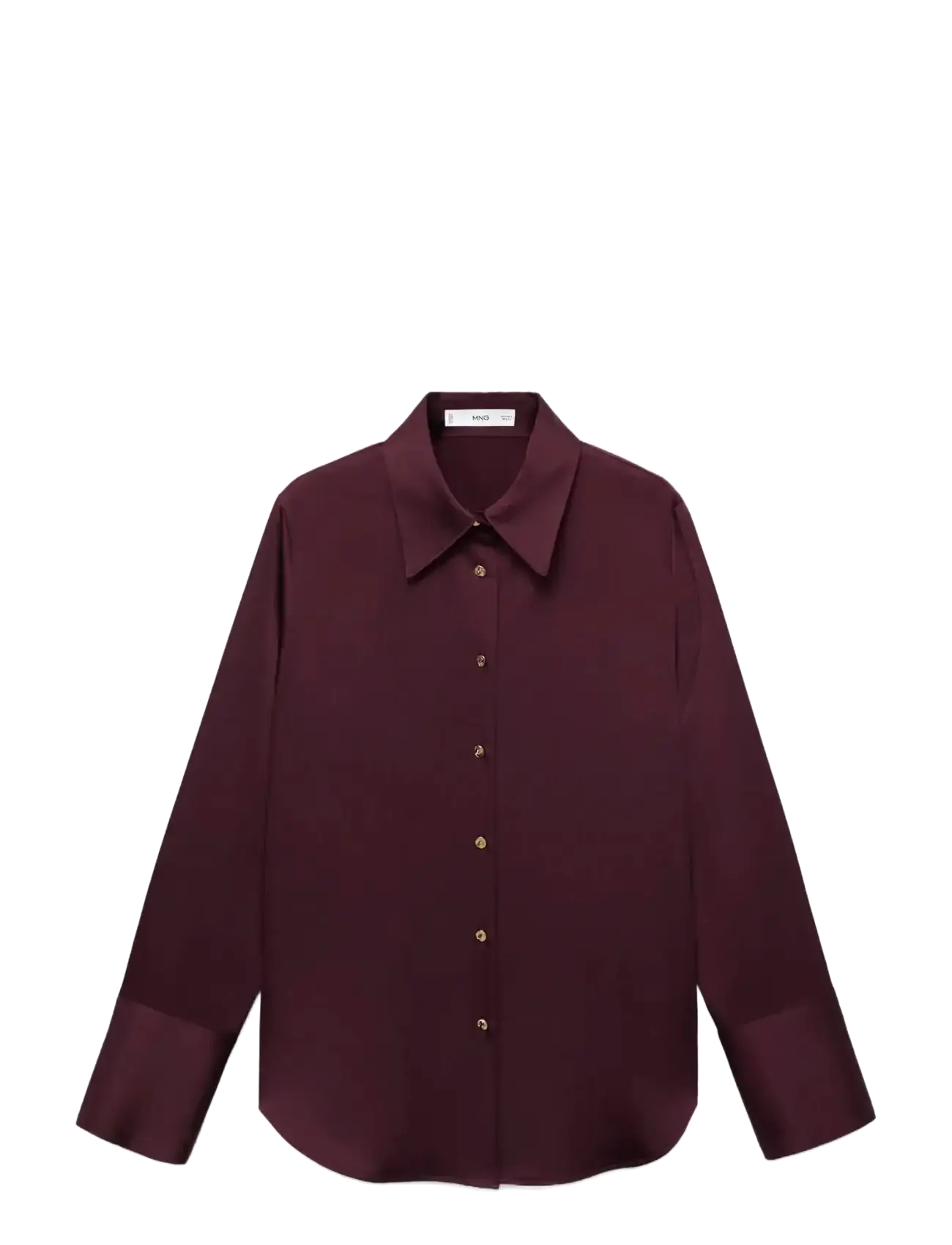 Satin finish flowy shirt - DARK RED