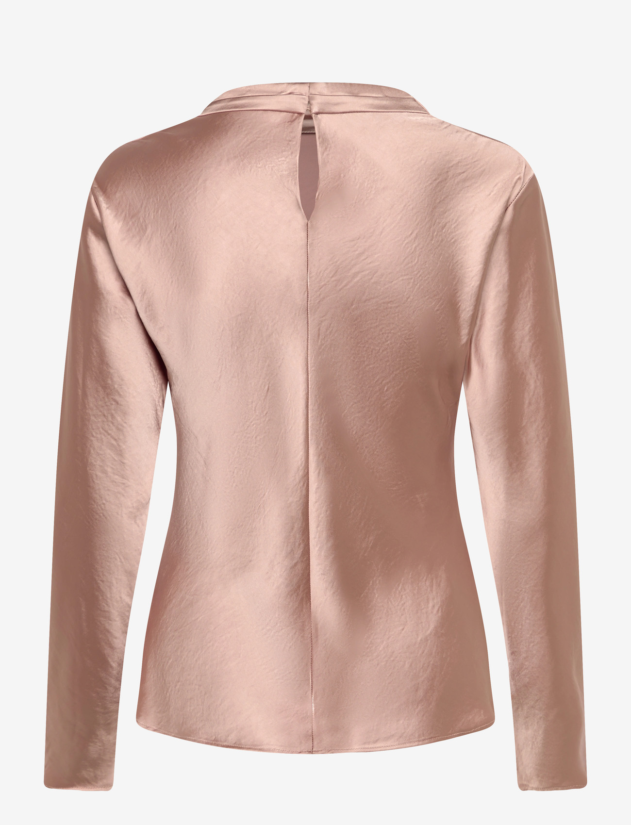 Mango - Satin blouse with draped neck - långärmade blusar - lt-pastel pink - 1