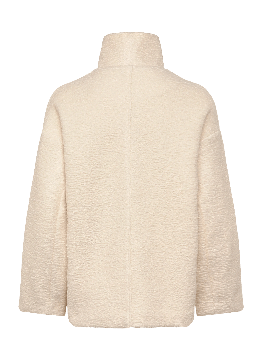 Mango - Bouclé jacket with high neck - vårjackor - light beige - 2