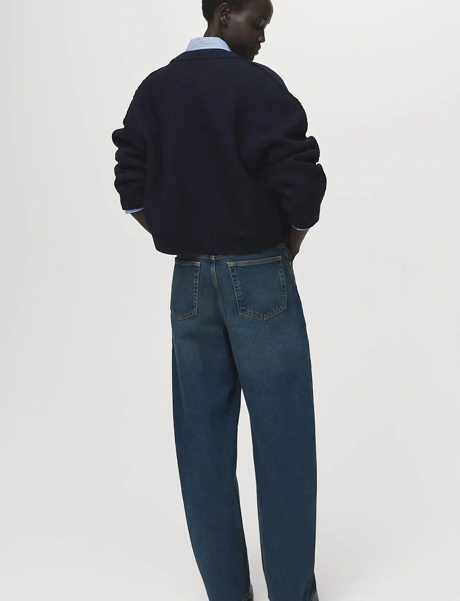 Mango - Straight-fit cardigan with buttons - koftor - navy - 3