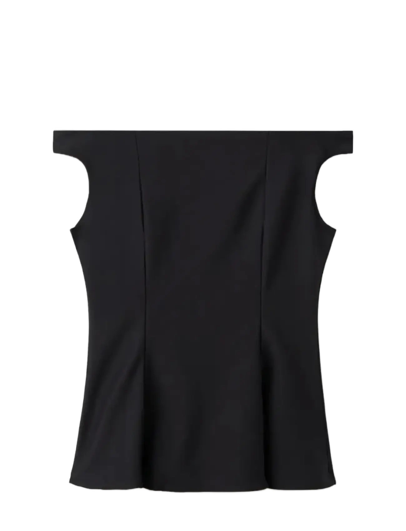 Strapless peplum top - BLACK