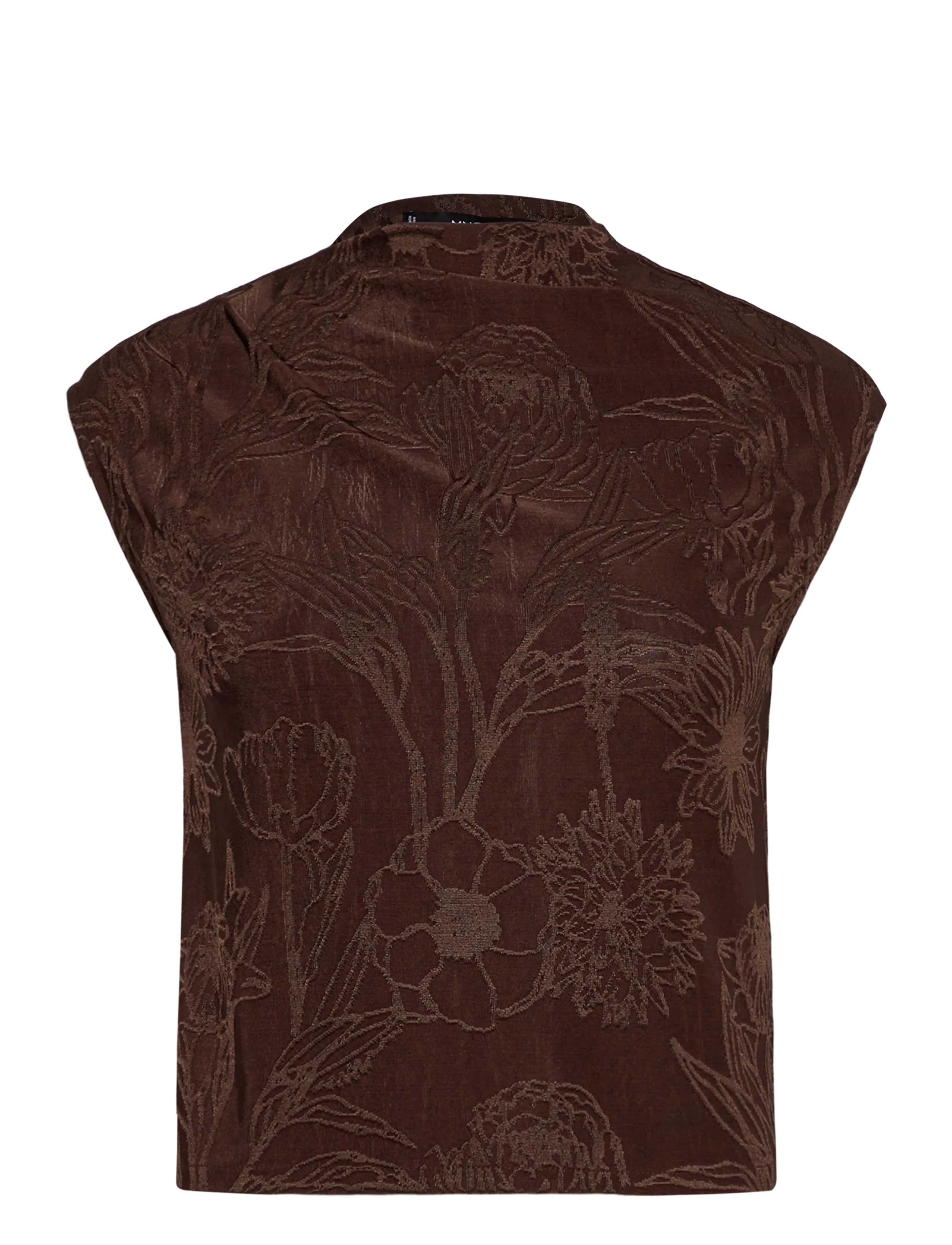 Jacquard floral-print top - BROWN