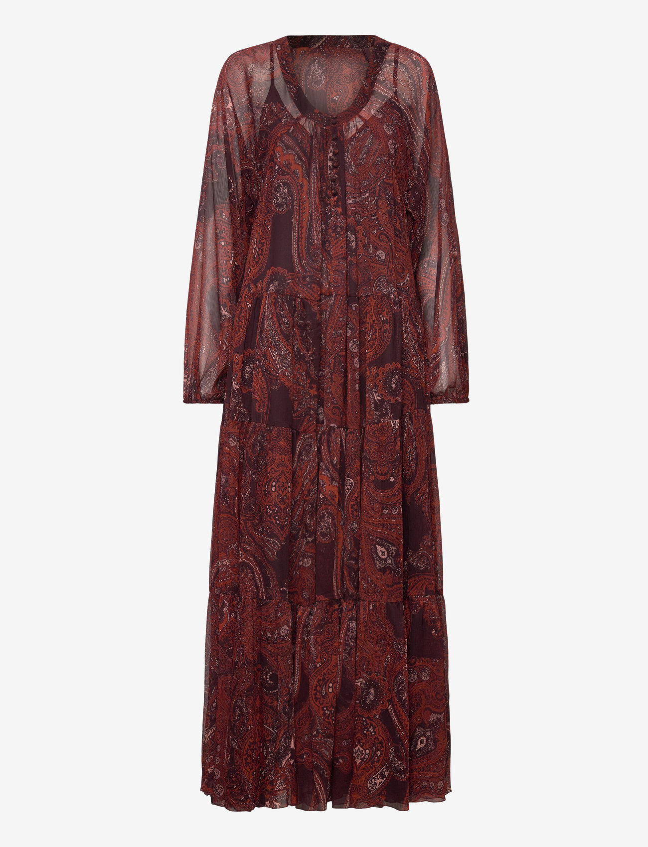 Mango Paisley-print oversized dress - Ilgos suknelės - RUST - COPPER / burgundy