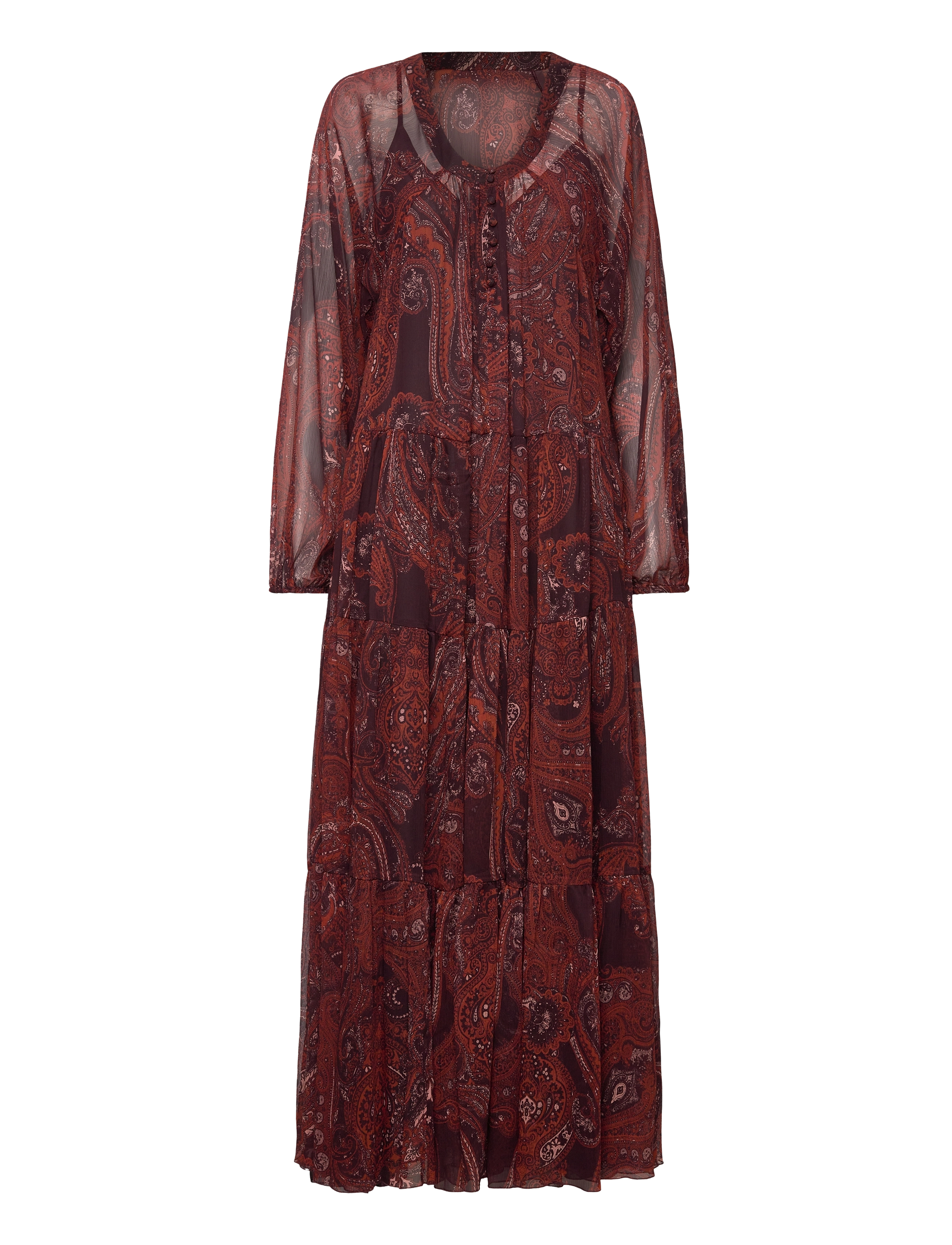Mango Paisley-print oversized dress - Kleider - RUST - COPPER / burgundy