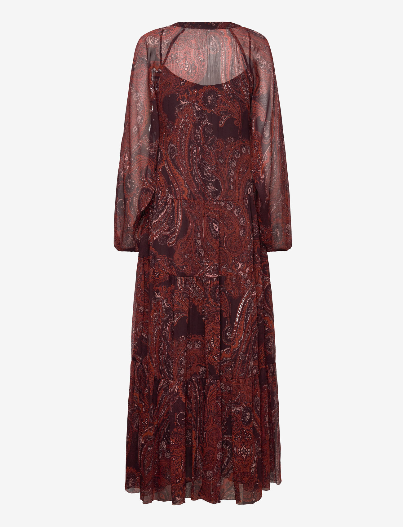Mango - Paisley-print oversized dress - maxiklänningar - rust - copper - 1