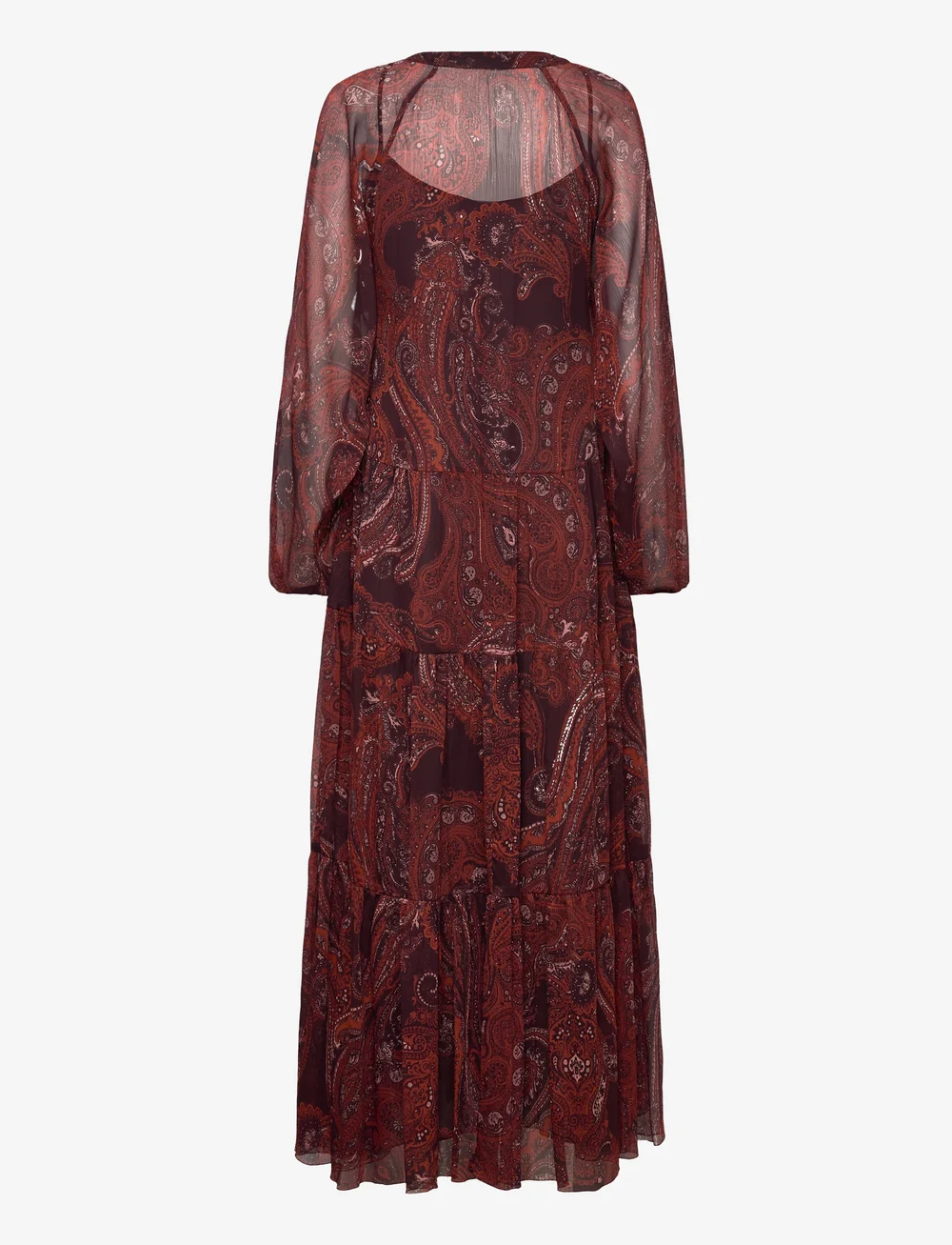 Mango - Paisley-print oversized dress - maxiklänningar - rust - copper - 1
