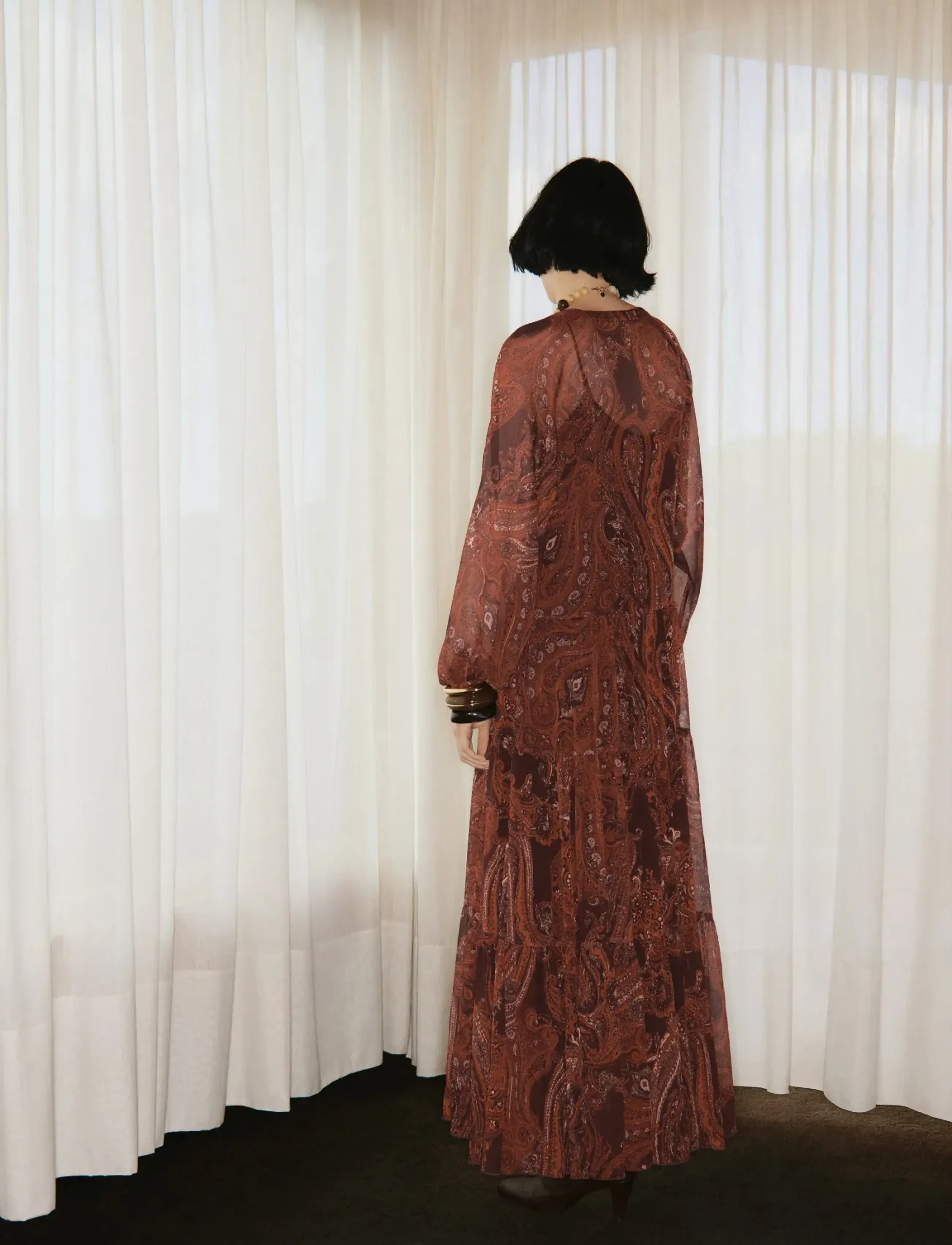Mango - Paisley-print oversized dress - maxi kjoler - rust - copper - 3