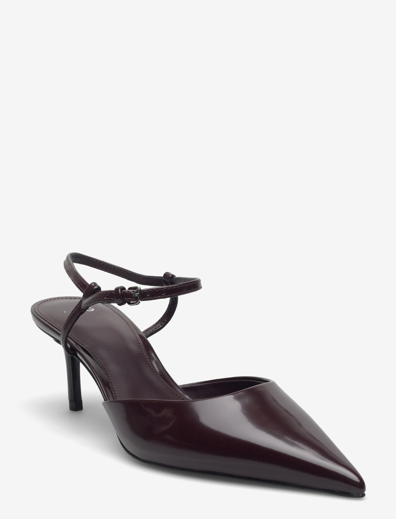 Mango - Kitten-heeled shoes with ankle strap - pumps - dark red - 1