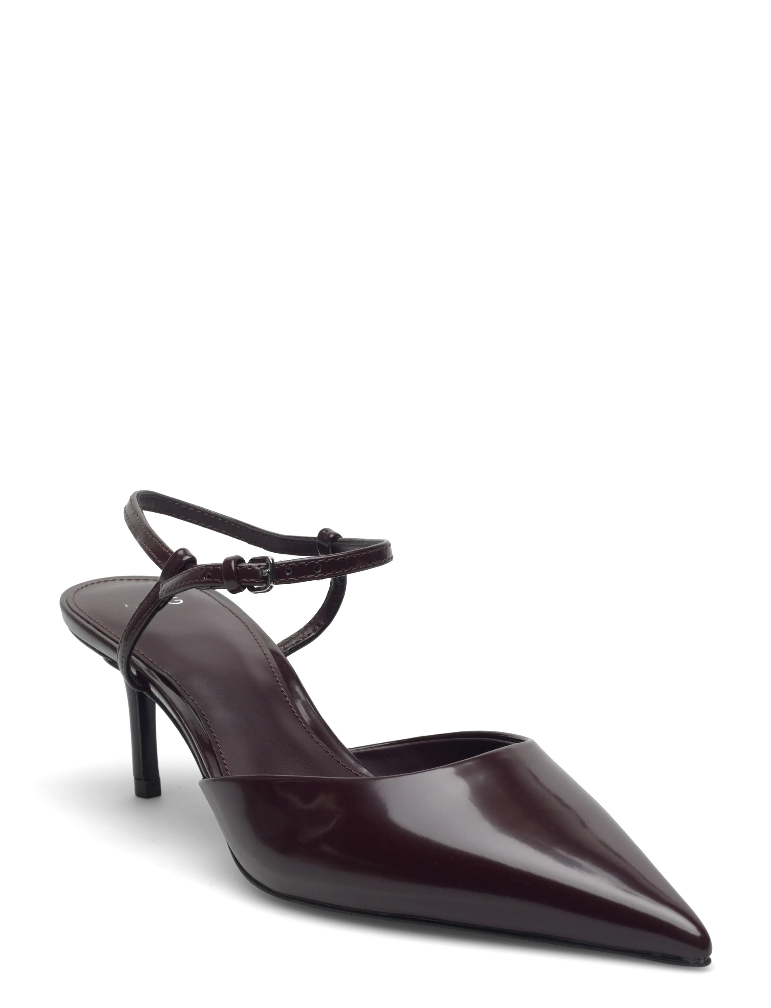 Mango Kitten-heeled shoes with ankle strap - Pumps - DARK RED / burgundy