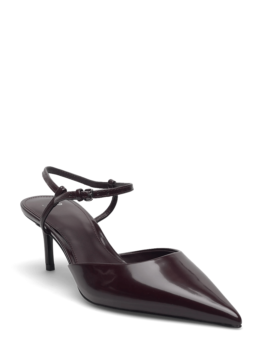 Mango - Kitten-heeled shoes with ankle strap - dark red - 1